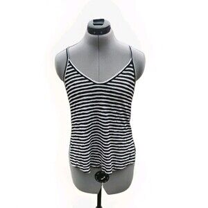 Forever 21 | Black & White Striped V Neck Lightweight Flowy Tank Size Small